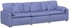 vidaXL Modulares Sofa mit Kissen Jeansblau 3321097 Bild 2