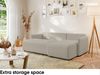 MEBLINI Schlafcouch mit Bettkasten – VESPER – 215x147x94cm – Rechts - Beige Boucle - Kleines Ecksofa mit Schlaffunktion - Sofa mit Relaxfunktion und Kissen - Kleine Couch L-Form – Eckcouch Bild 4