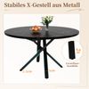 Ausziehtisch mit MDF-Tischplatte in Marmoroptik & Metallgestell, 100(140)x100x75,5 cm, Schwarz Bild 5