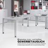 bümö manuell höhenverstellbarer Schreibtisch 180x80 cm in Graphit, Metall-Gestell: Silber - PC Tisch höhenverstellbar & belastbar bis 140 kg, Büro- und Computertisch groß, QS-19-G Bild 2
