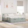 vidaXL Ottoman-Bett mit Matratzen & LEDs Hellgrau 180x200 cm Samt 3312905 Bild 4
