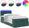vidaXL Ottomane Bett mit Matratze & LEDs Dunkelgrün 90x200 cm Samt 3312599 Bild 5