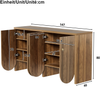 Elegantes Sideboard in Walnussoptik – 147×40×80 cm mit 4 Türen, verstellbaren Einlegeböden & Alugriffen – Vielseitiger Aufbewahrungsschrank für Wohnzimmer, Esszimmer & Flur Bild 4