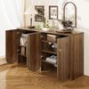 Elegantes Sideboard in Walnussoptik – 147×40×80 cm mit 4 Türen, verstellbaren Einlegeböden & Alugriffen – Vielseitiger Aufbewahrungsschrank für Wohnzimmer, Esszimmer & Flur Bild 3