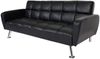 Sofa HWC-K19, Couch Schlafsofa Gästebett Bettsofa Klappsofa, Nosagfederung Schlaffunktion 203cm ~ Kunstleder schwarz Bild 5