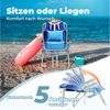 HOMECALL Klappstuhl Strandstuhl Leicht Klappbar Camping, 5-fach verstellbare Rückenlehne (Bis150KG Aluminiumrahmen, groBe Kuhitasche und Aufbewahrungstasche, 1 St), Seitentaschen, Kopfstütze, Schultergurten, Handtuchhalter Bild 2