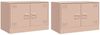 2 pcs TV-Schrank, Lowboard Rosa 67 x 39 x 44 cm Stahl Bild 2