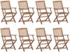 vidaXL Klappbare Gartenstühle mit Kissen 8 Stk. Massivholz Akazie 3075091 Bild 3