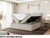MEBLINI Boxspringbett KYLIAN 160x200 cm mit Bettkasten - H3/Beige Webstoff Polsterbett - Doppelbett mit Topper & Taschenfederkern-Matratze Bild 5
