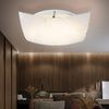 LED Deckenlampe, Muster, Glas weiß, quadratisch, L 40 cm Bild 3