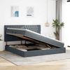 vidaXL LED-Speicherbett mit Matratze Dunkelgrau 200 x 200 cm Samt 3372748 Bild 4