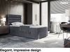 MEBLINI Boxspringbett KARIM 90x200 cm mit Bettkasten - H3/Dunkelgrau Samt Gepolstert Einzelbett mit Topper & Taschenfederkern-Matratze - 90x200 Links Bild 2