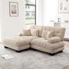 Ecksofa modulare Chenille Lichtkaffee mit Ottomans, Cloud‑Sitzkomfort，H 81 x T 220 x B 145 cm Bild 2