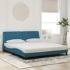 vidaXL Bett mit Matratze Blau 180x200 cm Samt 3208674 Bild 3