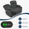 M MCombo Elektrisch 2er Sitzer Sofa mit Schlaffunktion, 2er Relaxsofa mit Taste 150° Verstellbar, Kinosessel mit Liegefunktion, USB & Getränkehalter, 7009 (Grau) Bild 4