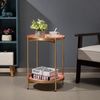 Beistelltisch Rund Gold Metall 2 Ebenen Couchtisch Teetisch Nachttisch Sofatisch Bild 4