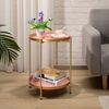 Beistelltisch Rund Gold Metall 2 Ebenen Couchtisch Teetisch Nachttisch Sofatisch Bild 2