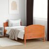 vidaXL Massivholzbett ohne Matratze Wachsbraun 90x200 Kiefernholz 842569 Bild 1