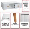 Couchtisch HWC-N89, Beistelltisch Sofatisch, Schubladen Türen Fächer 3D-Design Melamin Holz, 43x100x60cm ~ weiß Bild 2