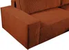 Vente-unique - AMELIA Sofa SamtStoff Rot - B 167 cm x H 85 cm x L 267 cm Bild 5