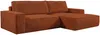 Vente-unique - AMELIA Sofa SamtStoff Rot - B 167 cm x H 85 cm x L 267 cm Bild 4