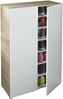 Dmora 2-türiger Mehrzweckschrank Athenodora, Zusatzschrank, Niedriger Schuhschrank mit 6 Regalen, Niedriger Schuhregal, 70x36h103 cm, Eiche und Weiß Bild 4