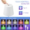 ZMH Kabellose Akku-Nachttischlampe – RGB LED 2600mhA wiederaufladbare Outdoor-Tischlampe, Touch-dimmbar, weiße USB-Akkulampe Bild 2