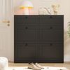 VOWNER Schuhschrank mit 4 Klappen, einstellbarer Schuhregal, schmaler Schwarz Bild 4