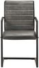 vidaXL Freischwinger 2 Stk. Grau Echtleder [321842] Bild 3