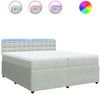 vidaXL Boxspringbett mit Matratze Hellgrau 200x200 cm Samt 3290142 Bild 2