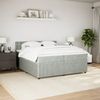 vidaXL Boxspringbett mit Matratze Hellgrau 200x200 cm Samt 3290142 Bild 4