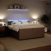 vidaXL Boxspringbett mit Matratze Hellgrau 200x200 cm Samt 3290142 Bild 5