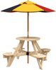 vidaXL Picknicktisch für 4 Kinder mit Sonnenschirm Rund Tannenholz 3281621 Bild 2