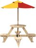 vidaXL Picknicktisch für 4 Kinder mit Sonnenschirm Rund Tannenholz 3281621 Bild 3