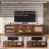BlingBin TV-Schrank Holz-TV-Schrank, TV-Ständer, TV-Board, Fernsehtisch (1er Set, 1-St, mit 2 Rattan-Schubladen, 2 gewölbten Glastüren und 1 Rattan-Tür) für 80-Zoll-Fernseher, LED-Beleuchtung, bietet stilvolle Aufbewahrung Bild 2