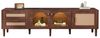 BlingBin TV-Schrank Holz-TV-Schrank, TV-Ständer, TV-Board, Fernsehtisch (1er Set, 1-St, mit 2 Rattan-Schubladen, 2 gewölbten Glastüren und 1 Rattan-Tür) für 80-Zoll-Fernseher, LED-Beleuchtung, bietet stilvolle Aufbewahrung Bild 5