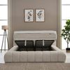 abc bedding Boxspringbett Komfortbett RAINA in stilvollem, braun beigem Stoffdesign, Voll-orthopädisches Schlafsystem inklusive Bettkasten Bild 2