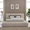 abc bedding Boxspringbett Komfortbett RAINA in stilvollem, braun beigem Stoffdesign, Voll-orthopädisches Schlafsystem inklusive Bettkasten Bild 5