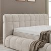 abc bedding Boxspringbett Komfortbett RAINA in stilvollem, braun beigem Stoffdesign, Voll-orthopädisches Schlafsystem inklusive Bettkasten Bild 3