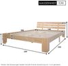 Massivholz Doppelbett 140x200cm aus Kiefer, naturbelassenes Holz Bettgestell mit 3-Stirn Kopfteil & Lattenrost, minimalistisches Doppelbett ohne Matratze Bild 5