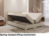 MEBLINI Boxspringbett PIAF 160x200 cm mit Bettkasten - H3P/Beige Samt Polsterbett - Doppelbett mit Topper & Taschenfederkern-Matratze Bild 4