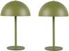 2er SET Akku Tischlampen Grün, Touch dimmbar, USB aufladbar, Höhe 21cm Bild 2