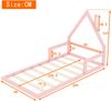 90*200cm Kinderbett, Flachbett, Hausform, Kiefer massiv, einfache Form,Rosa Bild 3