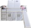 Homestyle4u Spielbett mit Tunnel und Rutsche, Stern, Kiefernholz grau / weiß, 90x200 cm Bild 5