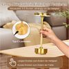 Lapalife Nachttischlampe LED Tischlampe Kabellos Akku, Dimmbar, 3 Farbtemperatur, LED fest integriert, Gold Tischleuchte USB Aufladbar für Nachttisch Esstisch Schreibtisch Bild 3