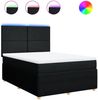 vidaXL Boxspringbett mit Matratze Schwarz 160x200 cm Stoff 3294402 Bild 2