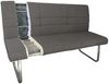 Sitzbank HWC-G55, Esszimmerbank Bank, Stoff/Textil Edelstahl gebürstet ~ grau-braun 180cm Bild 2