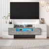 Stilvoller TV-Schrank 145 cm in Hochglanzweiß mit LED-Beleuchtung und großzügigem Stauraum, 145x30x51cm Bild 5