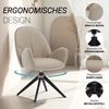 Esszimmerstühle Drehbar 4 Stühle für den Esstisch Küchenstühle mit Armlehne Bouclé Leder Beige Polsterstühle Sessel Bild 4