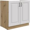 Spülenschrank 80 cm Stilo Weiss + Eiche Artisan Küchenzeile Küchenblock Küche Bild 5